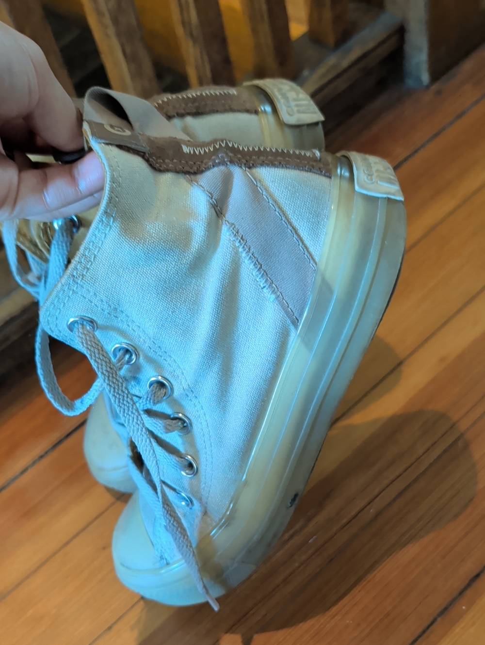 Converse High-Top Canvas Sneakers - Light Beige